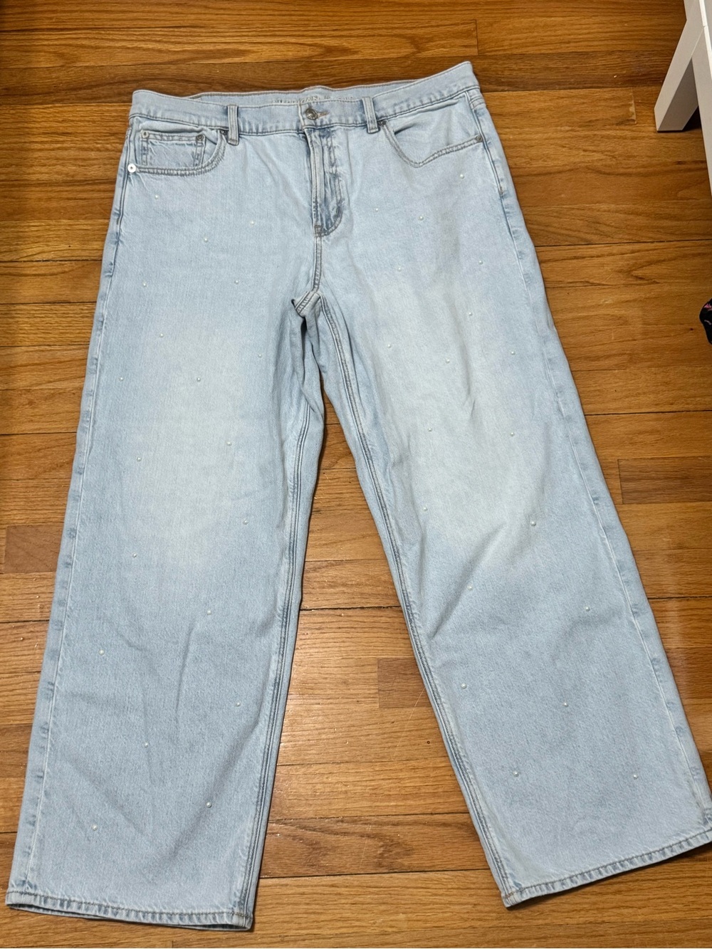 American Eagle Stovepipe Jeans With Pearl Studs